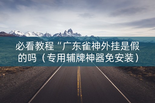 必看教程“广东雀神外挂是假的吗（专用辅牌神器免安装）
