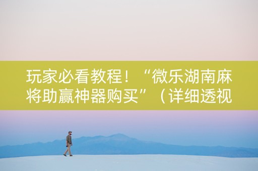 玩家必看教程！“微乐湖南麻将助赢神器购买”（详细透视教程）-哔哩哔哩
