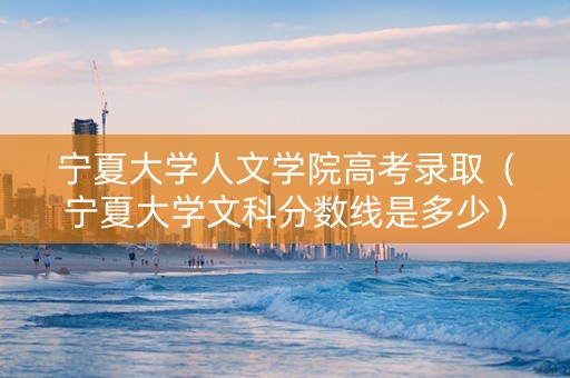 宁夏大学人文学院高考录取（宁夏大学文科分数线是多少）