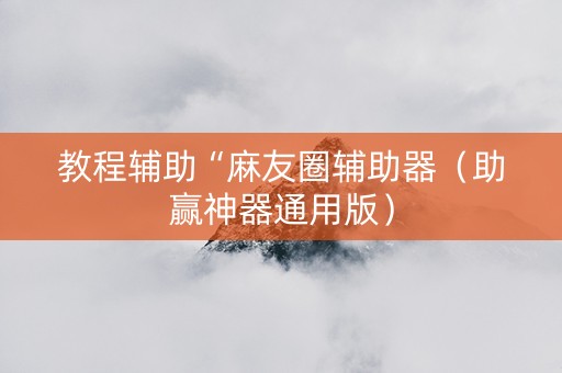 教程辅助“麻友圈辅助器（助赢神器通用版）