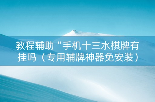 教程辅助“手机十三水棋牌有挂吗（专用辅牌神器免安装）