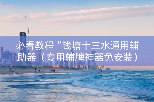必看教程“钱塘十三水通用辅助器（专用辅牌神器免安装）