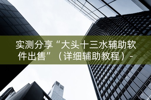 实测分享“大头十三水辅助软件出售”（详细辅助教程）-哔哩哔哩
