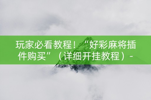 玩家必看教程！“好彩麻将插件购买”（详细开挂教程）-哔哩哔哩