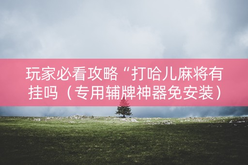 玩家必看攻略“打哈儿麻将有挂吗（专用辅牌神器免安装）