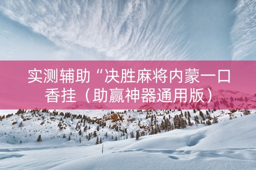 实测辅助“决胜麻将内蒙一口香挂（助赢神器通用版）