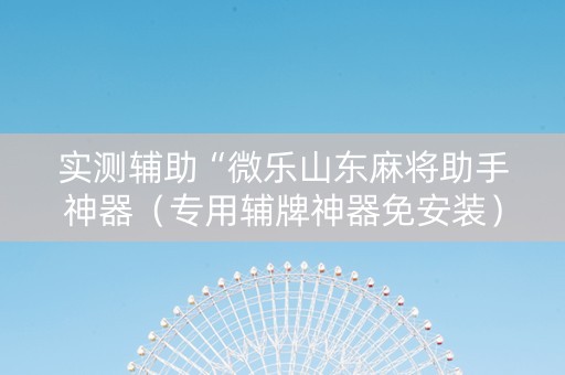 实测辅助“微乐山东麻将助手神器（专用辅牌神器免安装）