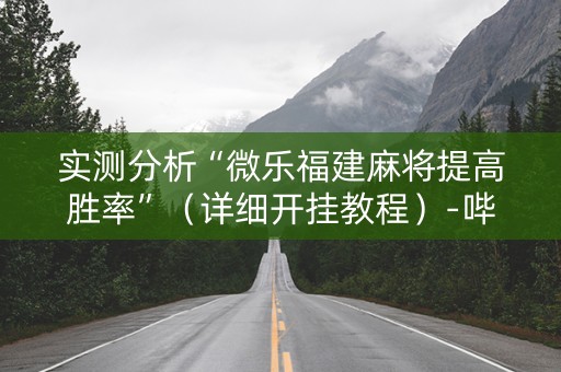 实测分析“微乐福建麻将提高胜率”（详细开挂教程）-哔哩哔哩
