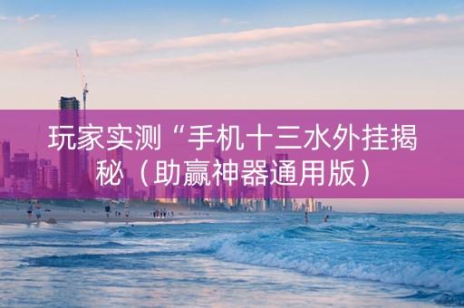 玩家实测“手机十三水外挂揭秘（助赢神器通用版）