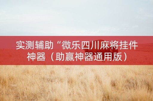 实测辅助“微乐四川麻将挂件神器（助赢神器通用版）