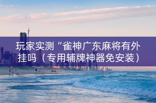 玩家实测“雀神广东麻将有外挂吗（专用辅牌神器免安装）