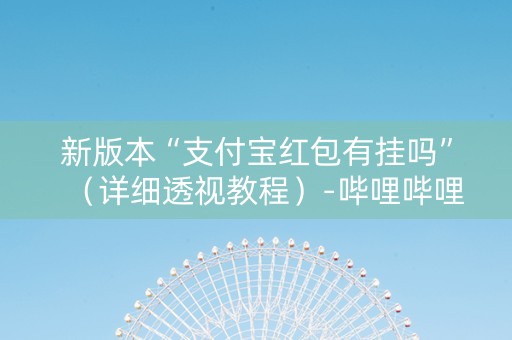 新版本“支付宝红包有挂吗”（详细透视教程）-哔哩哔哩