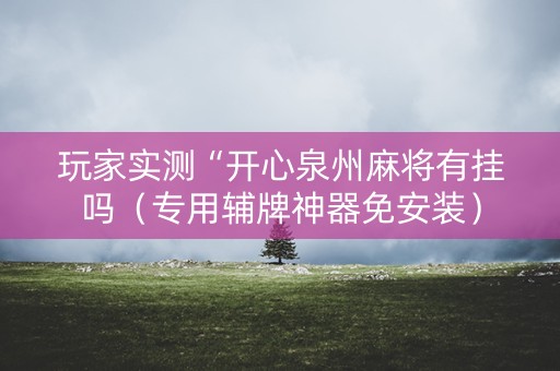 玩家实测“开心泉州麻将有挂吗（专用辅牌神器免安装）