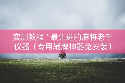 实测教程“最先进的麻将老千仪器（专用辅牌神器免安装）
