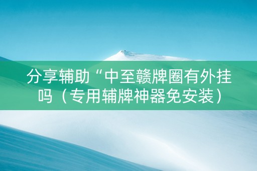 分享辅助“中至赣牌圈有外挂吗（专用辅牌神器免安装）