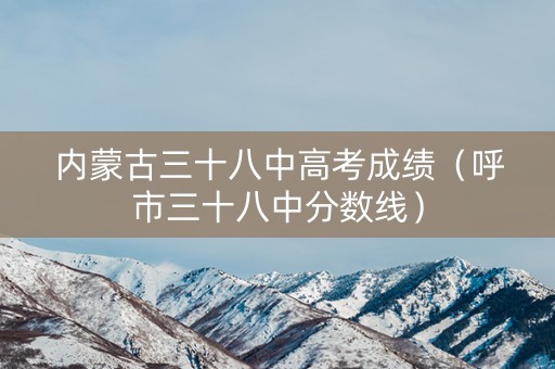 内蒙古三十八中高考成绩（呼市三十八中分数线）