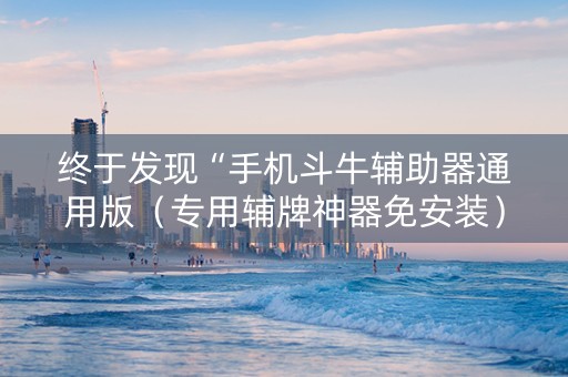 终于发现“手机斗牛辅助器通用版（专用辅牌神器免安装）