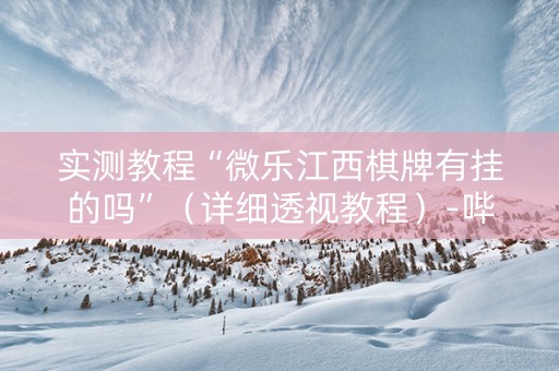 实测教程“微乐江西棋牌有挂的吗”（详细透视教程）-哔哩哔哩