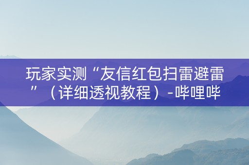 玩家实测“友信红包扫雷避雷”（详细透视教程）-哔哩哔哩
