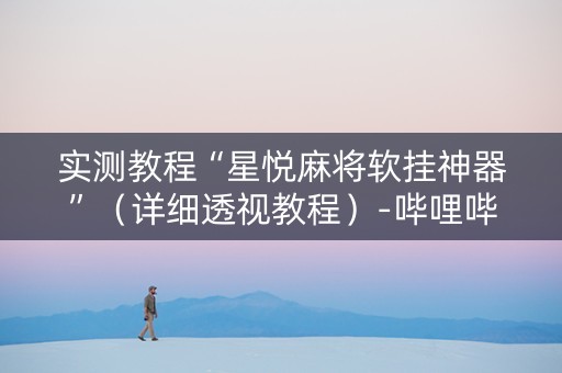 实测教程“星悦麻将软挂神器”（详细透视教程）-哔哩哔哩