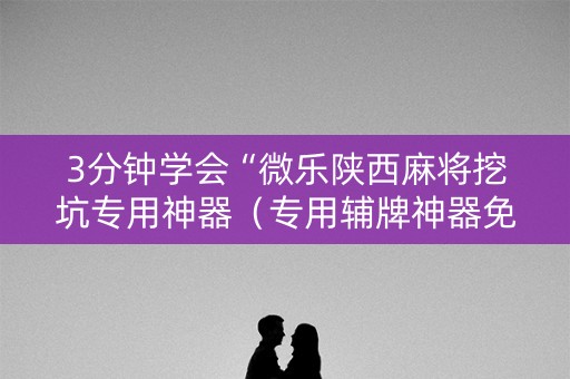 3分钟学会“微乐陕西麻将挖坑专用神器（专用辅牌神器免安装）