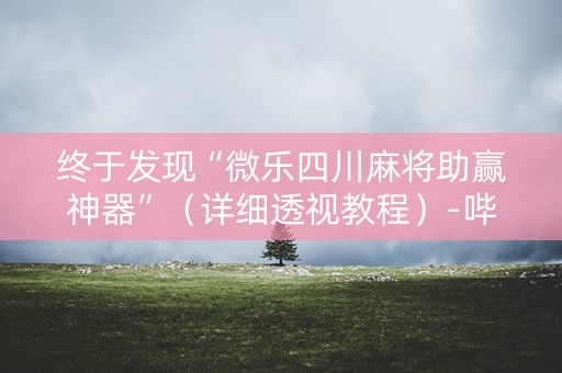 终于发现“微乐四川麻将助赢神器”（详细透视教程）-哔哩哔哩
