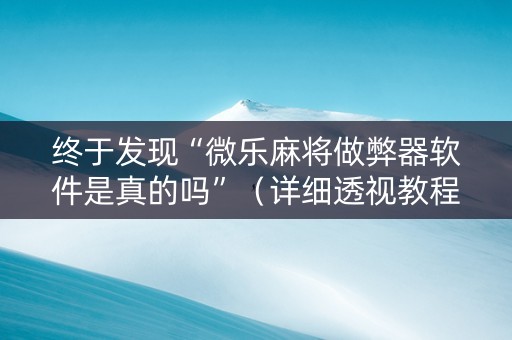 终于发现“微乐麻将做弊器软件是真的吗”（详细透视教程）-哔哩哔哩