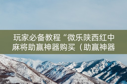 玩家必备教程“微乐陕西红中麻将助赢神器购买（助赢神器通用版）
