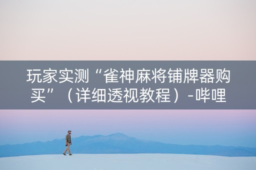 玩家实测“雀神麻将铺牌器购买”（详细透视教程）-哔哩哔哩