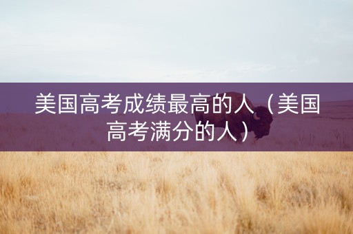 美国高考成绩最高的人（美国高考满分的人）