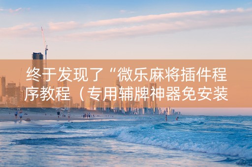 终于发现了“微乐麻将插件程序教程（专用辅牌神器免安装）