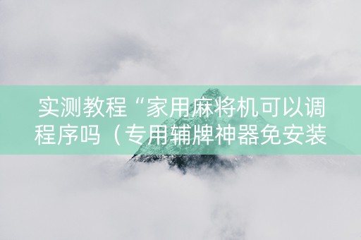 实测教程“家用麻将机可以调程序吗（专用辅牌神器免安装）
