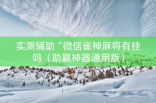 实测辅助“微信雀神麻将有挂吗（助赢神器通用版）