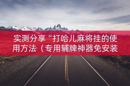 实测分享“打哈儿麻将挂的使用方法（专用辅牌神器免安装）