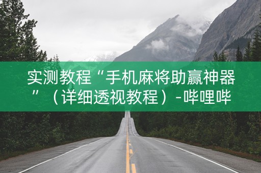 实测教程“手机麻将助赢神器”（详细透视教程）-哔哩哔哩