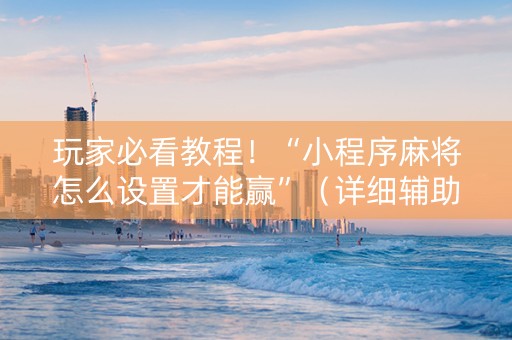 玩家必看教程！“小程序麻将怎么设置才能赢”（详细辅助教程）-哔哩哔哩