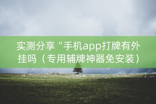 实测分享“手机app打牌有外挂吗（专用辅牌神器免安装）