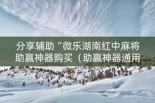分享辅助“微乐湖南红中麻将助赢神器购买（助赢神器通用版）