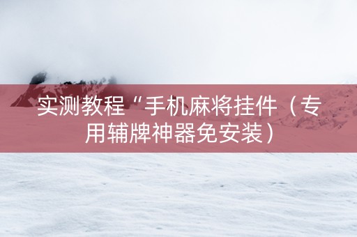 实测教程“手机麻将挂件（专用辅牌神器免安装）