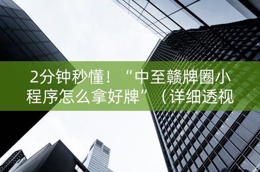2分钟秒懂！“中至赣牌圈小程序怎么拿好牌”（详细透视教程）-哔哩哔哩
