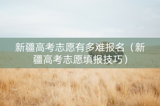 新疆高考志愿有多难报名（新疆高考志愿填报技巧）