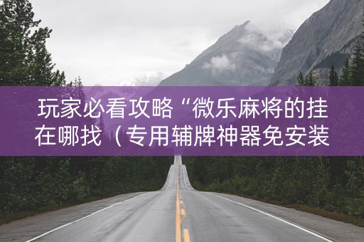 玩家必看攻略“微乐麻将的挂在哪找（专用辅牌神器免安装）