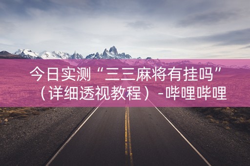 今日实测“三三麻将有挂吗”（详细透视教程）-哔哩哔哩