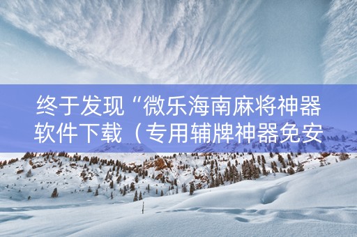 终于发现“微乐海南麻将神器软件下载（专用辅牌神器免安装）
