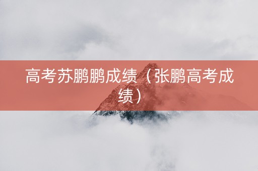 高考苏鹏鹏成绩（张鹏高考成绩）
