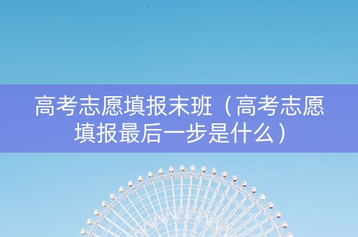高考志愿填报末班（高考志愿填报最后一步是什么）