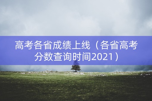 高考各省成绩上线（各省高考分数查询时间2021）