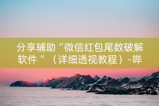 分享辅助“微信红包尾数破解软件 ”（详细透视教程）-哔哩哔哩