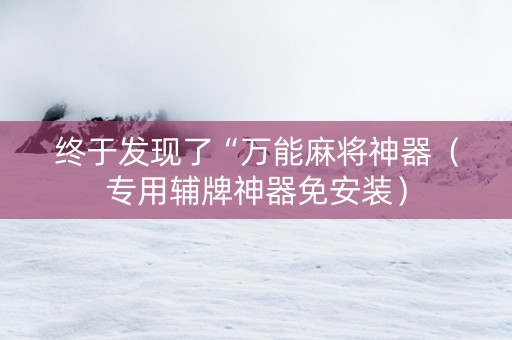 终于发现了“万能麻将神器（专用辅牌神器免安装）