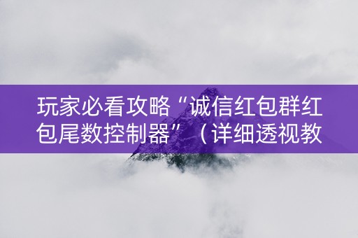 玩家必看攻略“诚信红包群红包尾数控制器”（详细透视教程）-哔哩哔哩